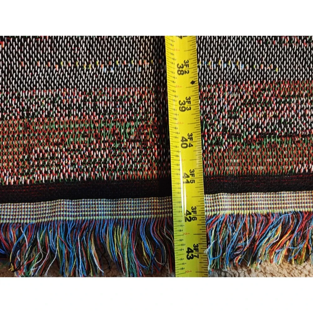 Vintage McDonalds Woven Tapestry Blanket Blue Red Vintage Retro Restaurant USA
